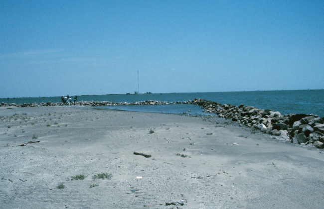 This view shows a southeast exposure where areas of erosion are evident