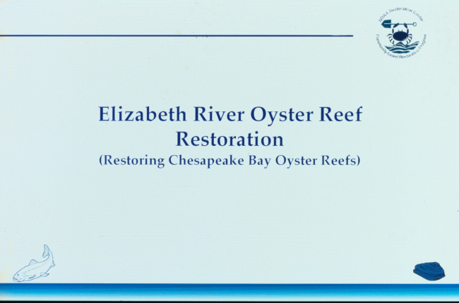 A slides describing the oyster reef seeding project