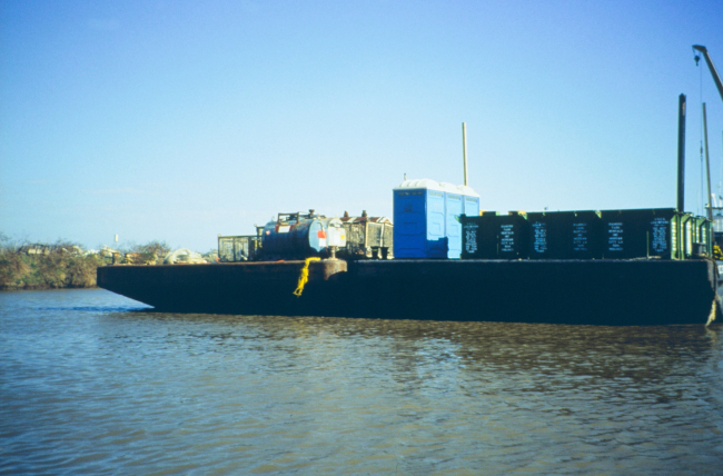 Dixon Bay, the barge that was used to decontaminate and collect oiled materials