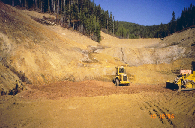 The beginning of construction at one of the dams, as part of the remediationstrategy
