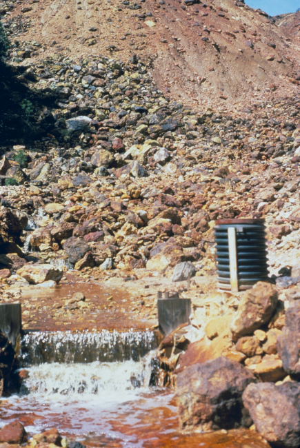 Acid stream mine drainage at iron Mountain Mine