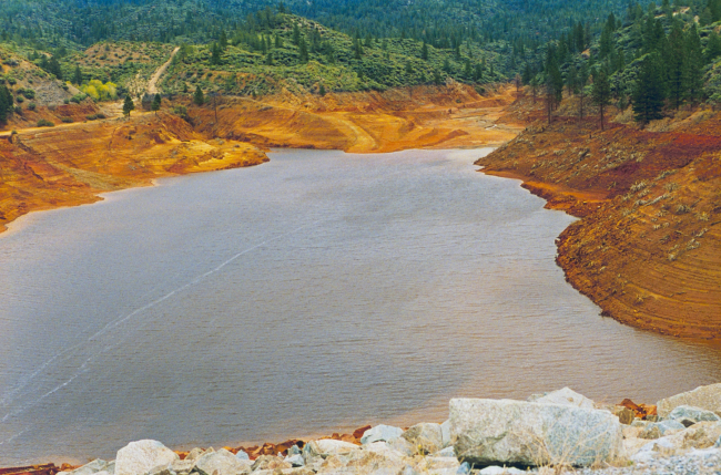 View upstream from Spring Creek Debris Dam