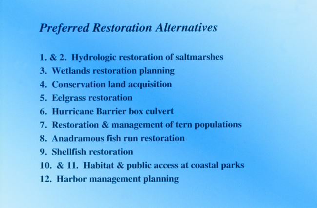 preferred restoration alternatives for the New Bedford Harbor Superfund site
