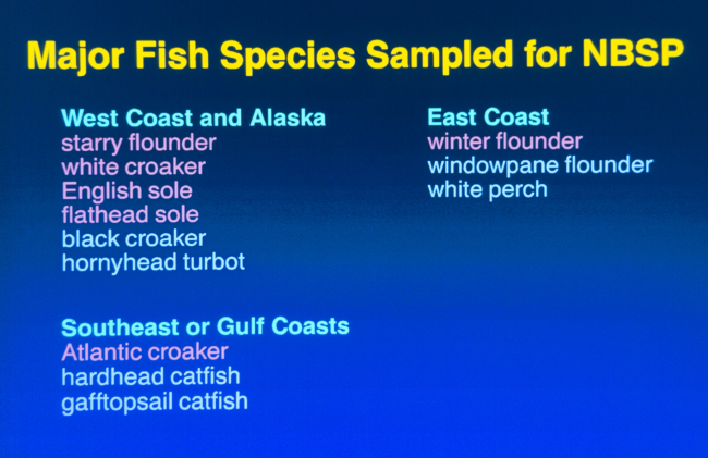 fish species sampled for NBSP