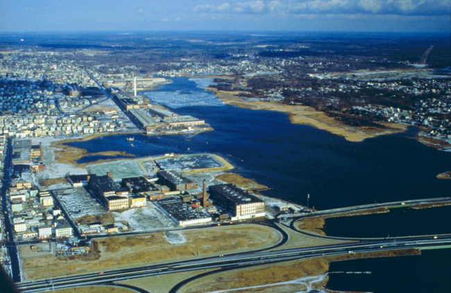 A good view of the whole west side of New Bedford Harbor