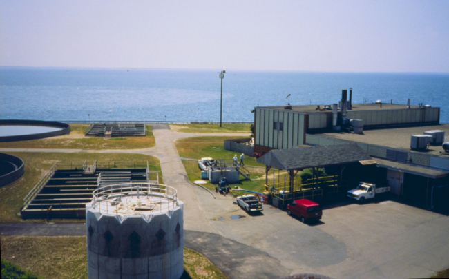 The sewage treatment plant at the southern tip of Clarks Point, now gone