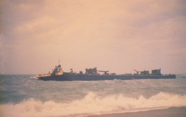 North Cape Barge, grounded on Moonstone Beach, South Kingstown, RI 1996