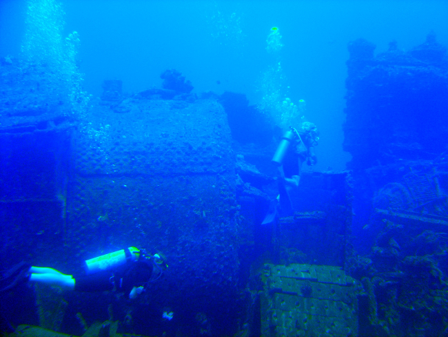 Diving on a shipwreck
