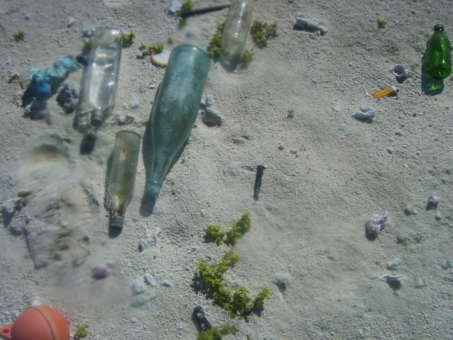 Beach debris on Pearl and Hermes Atoll