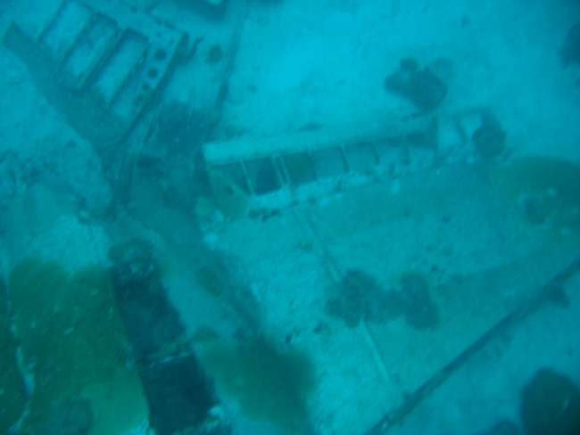 Tail of Betty Bomber lying on its side