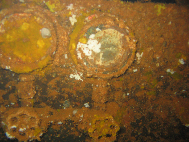 Gauges in the engine room of the Kiyozumi Maru