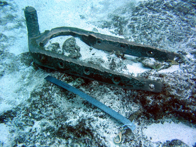 Pintle from an early Nineteenth Century whaling vessel on Pearl and HermesReef