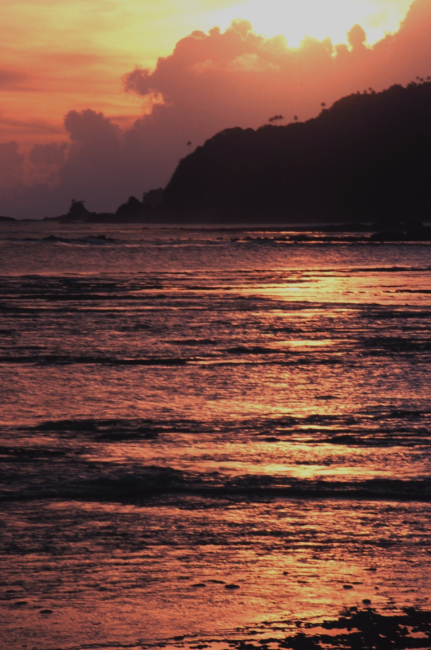 Sunset along the shores of American Samoa