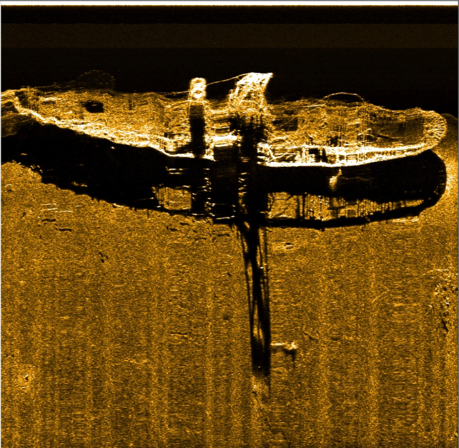 Side scan sonar image of the steamship Portland