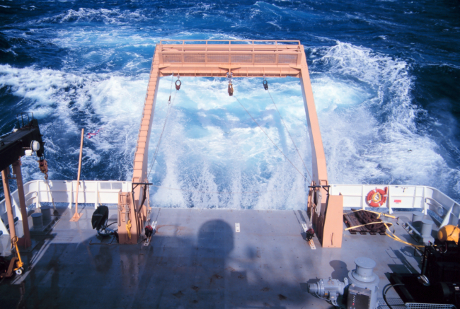 Conducting oceanographic operations off the NOAA Ship RONALD H