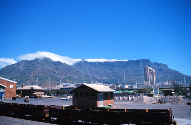 Table Mountain with clouds forming on top 