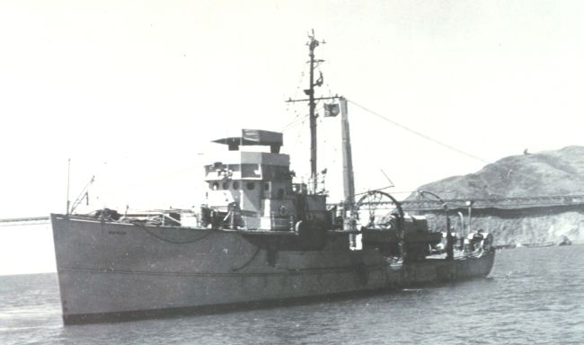 Coast and Geodetic Survey Ship BOWIE with the Golden Gate Bridge in the background