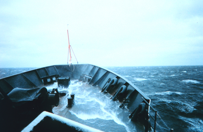 The MILLER FREEMAN in a little weather in the North Pacific