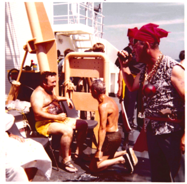 Equator crossing ceremony on the ESSA Ship DISCOVERER