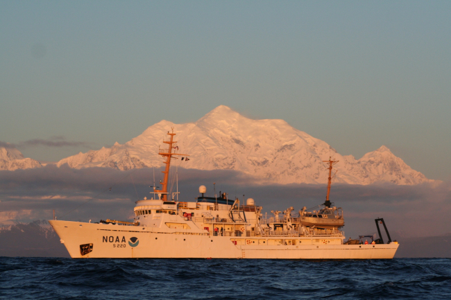 NOAA Ship FAIRWEATHER with Mount Fairweather in the background