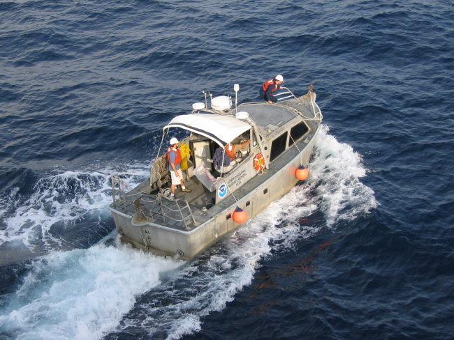 Launch pickup operations on the NOAA Ship THOMAS JEFFERSON