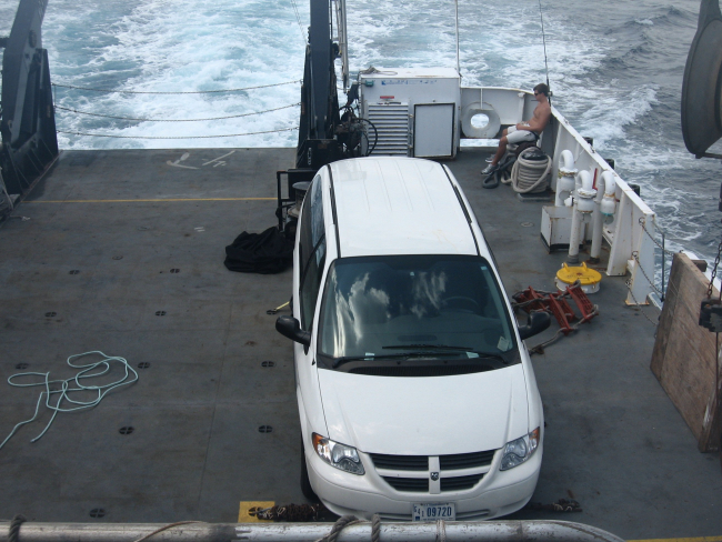 Government vehicle being transported on NANCY FOSTER for ship's usewhile ashore