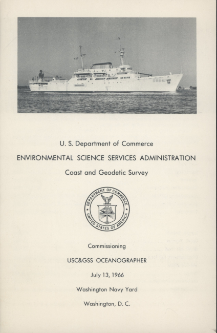 Invitation to commissioning ceremony of USC&GS;  Ship OCEANOGRAPHER onJuly 13, 1966
