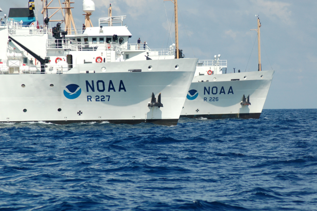 NOAA Ship BELL SHIMADA (R227) and PISCES (R226)