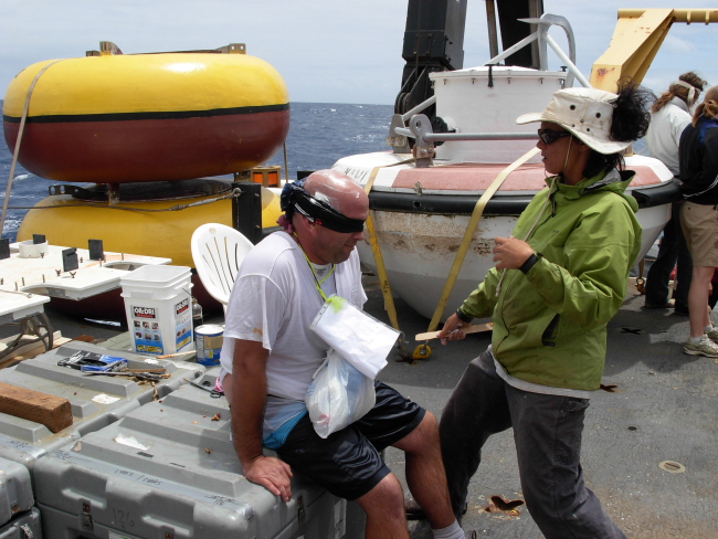 The royal barber foiled by a smart pollywog during equator crossingceremonies on the NOAA Ship KA'IMIMOANA (R333)