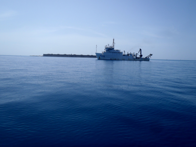 NOAA Ship NANCY FOSTER off Fort Jefferson in Dry Tortugas