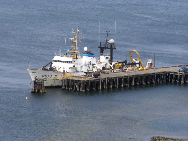 NOAA Ship MILLER FREEMAN at pier tied up port side to