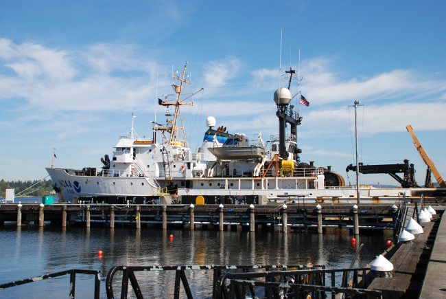 NOAA Ship MILLER FREEMAN at pier tied up port side to