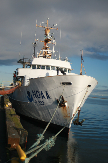 NOAA Ship MILLER FREEMAN tied up starboard side to