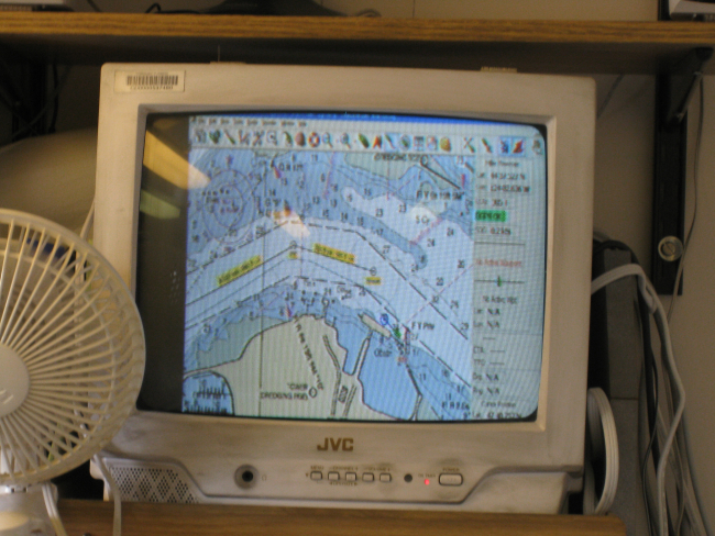 Electronic chart display on the NOAA Ship MILLER FREEMAN