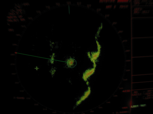 A bizarre radar reflection seen off the central California coast on the NOAAship MILLER FREEMAN
