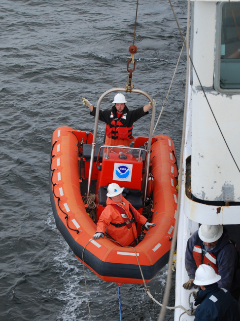 Deploying MILLER FREEMAN rigid hull inflatable boat
