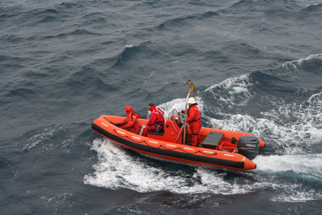 NOAA Ship MILLER FREEMAN rigid hull inflatable boat operating in the NorthPacific