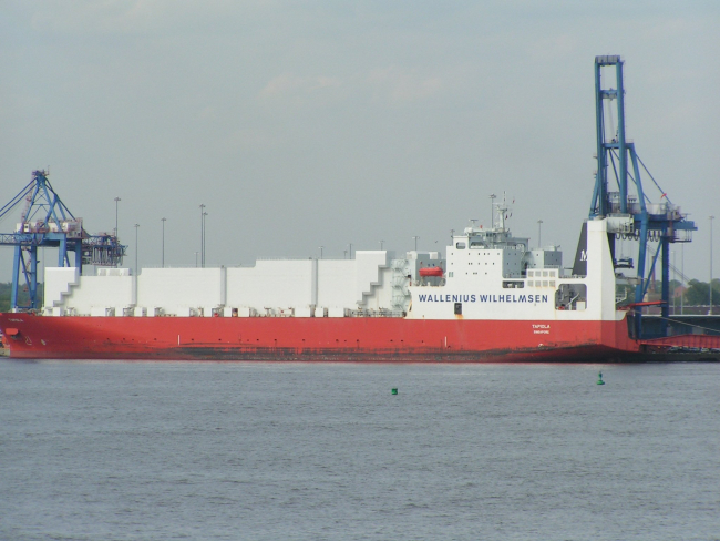 The TAPIOLA, a Finnish car carrier at the dock in Baltimore