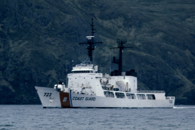 378-foot high endurance Coast Guard Cutter RUSH WHEC 723 on Aleutian fisheriespatrol