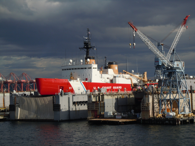 USCGC POLAR SEA in shipyard