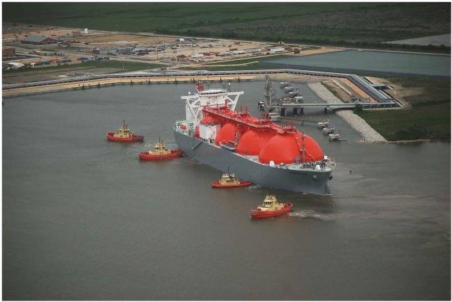 A Liquified Natural Gas (LNG) ship