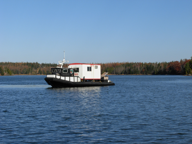 A Corps of Engineers survey vessel in the Passamaquoddy Bay area
