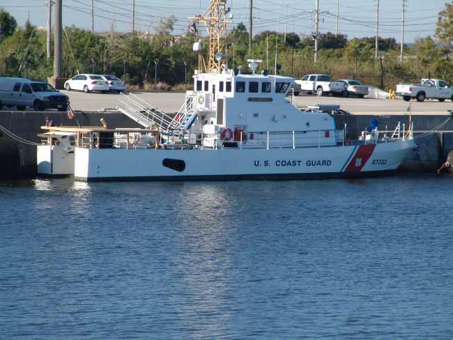 Coast Guard 87-foot patrol boat at its home base