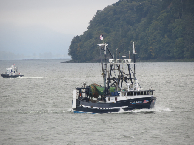 Small fishing boat PACIFIC FUTURE in Columbia River