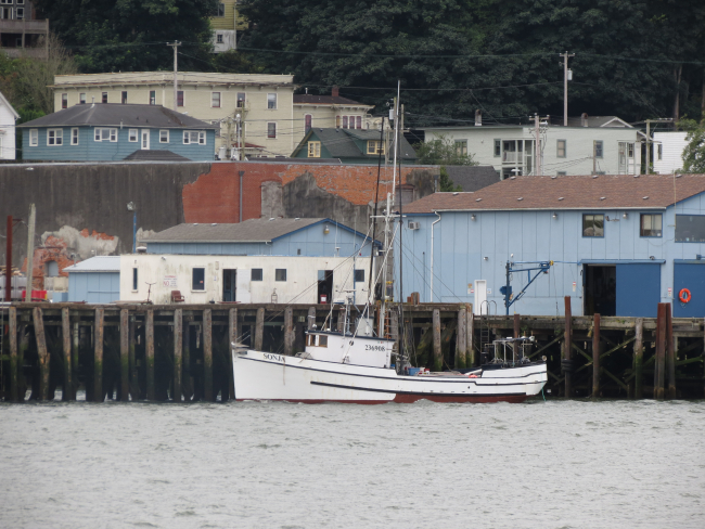 Small fishing boat SONJA tied up at Astoria