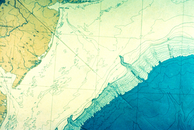 Bathymetric map of the United States continental shelf and slope off the NewYork Bight area