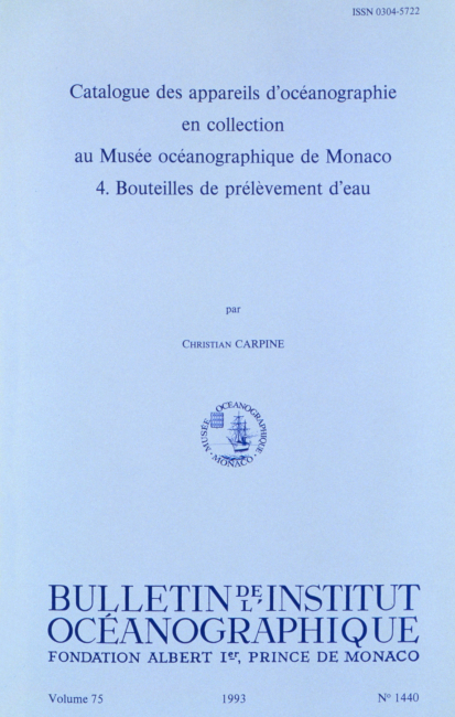 Catalog of Oceanographic Equipment in the Collection of the OceanographicMuseum at Monaco