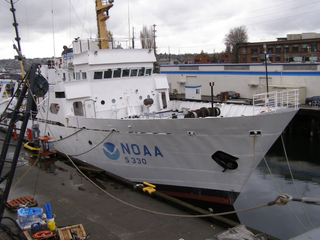 NOAA Ship MacARTHUR tied up at NOAA's Pacific Marine Center shortlybefore its decommissioning