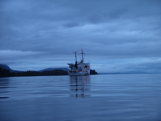 NOAA Ship FAIRWEATHER anchored in Nelson Bay area