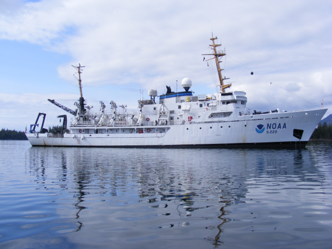 NOAA Ship FAIRWEATHER anchored in Ernest Sound area